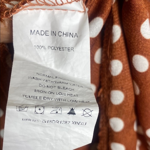Glamaker Polka Dot Brown Wrap Dress Size L - Picture 11 of 12